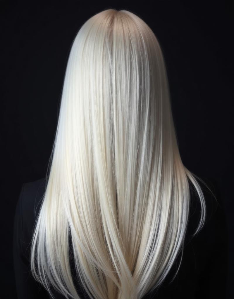 Depois — Castanho natural para loiro platinado