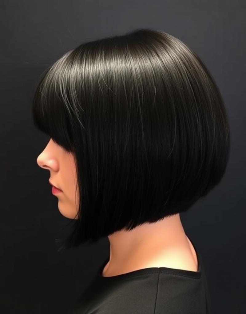 Depois — Cacheado longo para corte chanel